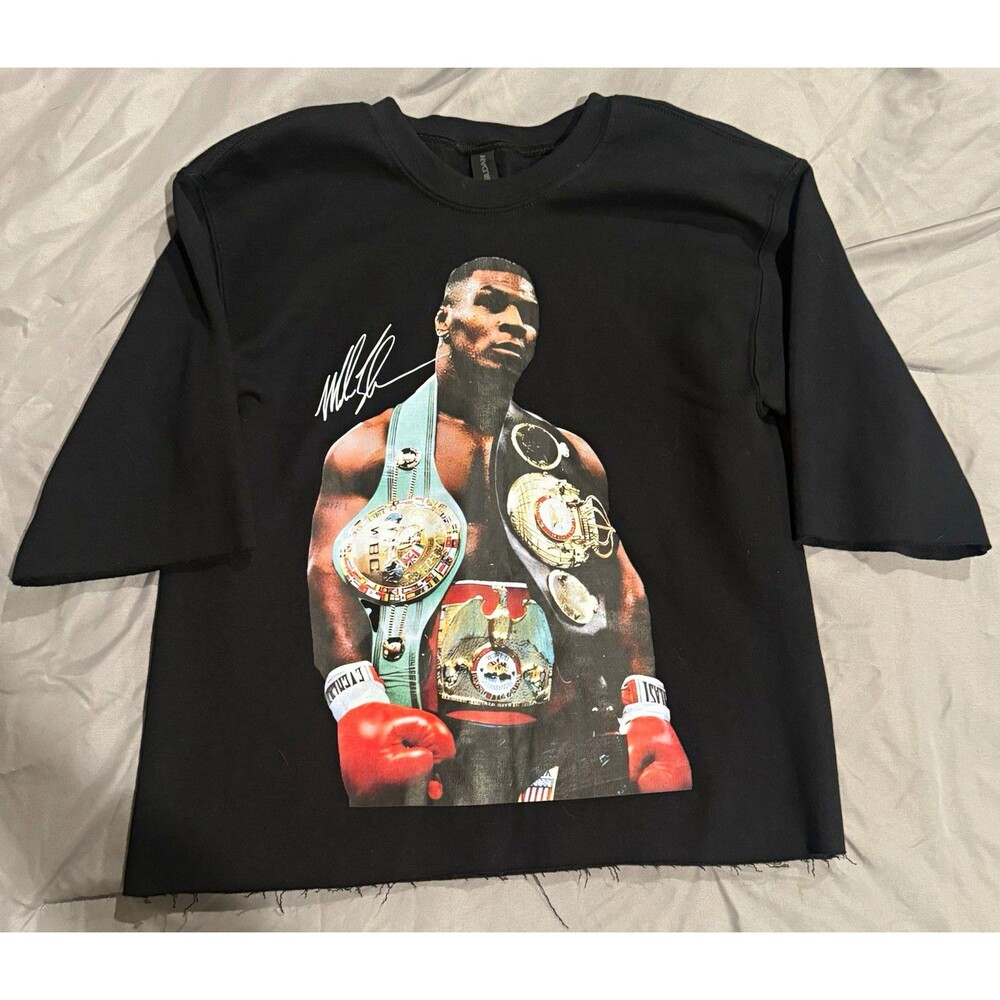 Gildan Heavy Blend Mens Black Boxing Graphic Print T-Shirt Size S Crew Neck